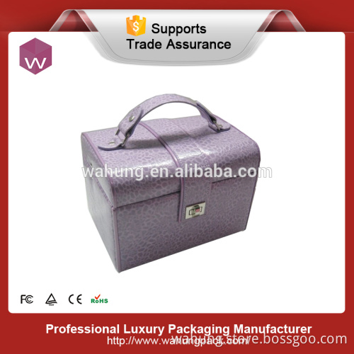 Purple PU leather jewelry magnetic storage box (WH-3320)